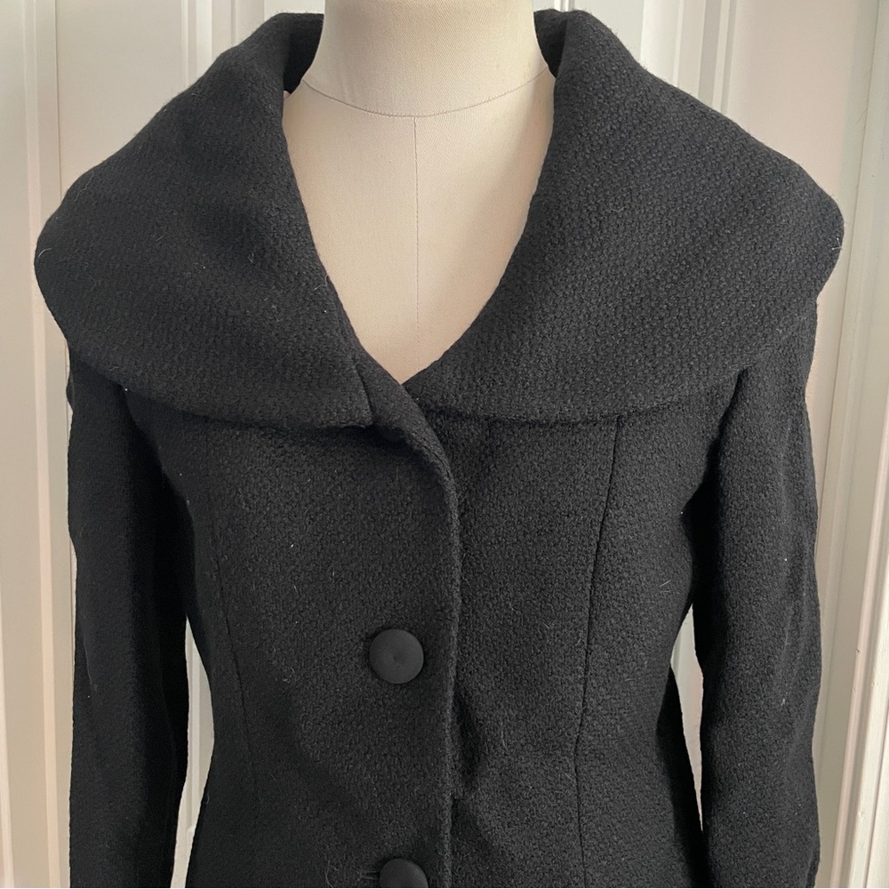 NEW without tags Ann Taylor 6 Black Textured 100% Virgin Wool Coat Blazer $198